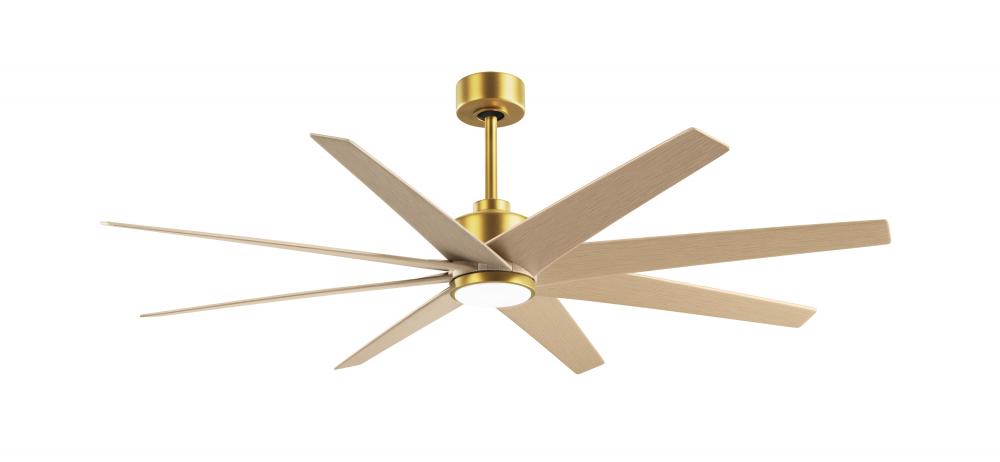 Ariella 8-blade ceiling fan in Brushed Brass and Light Maple Tone Blades