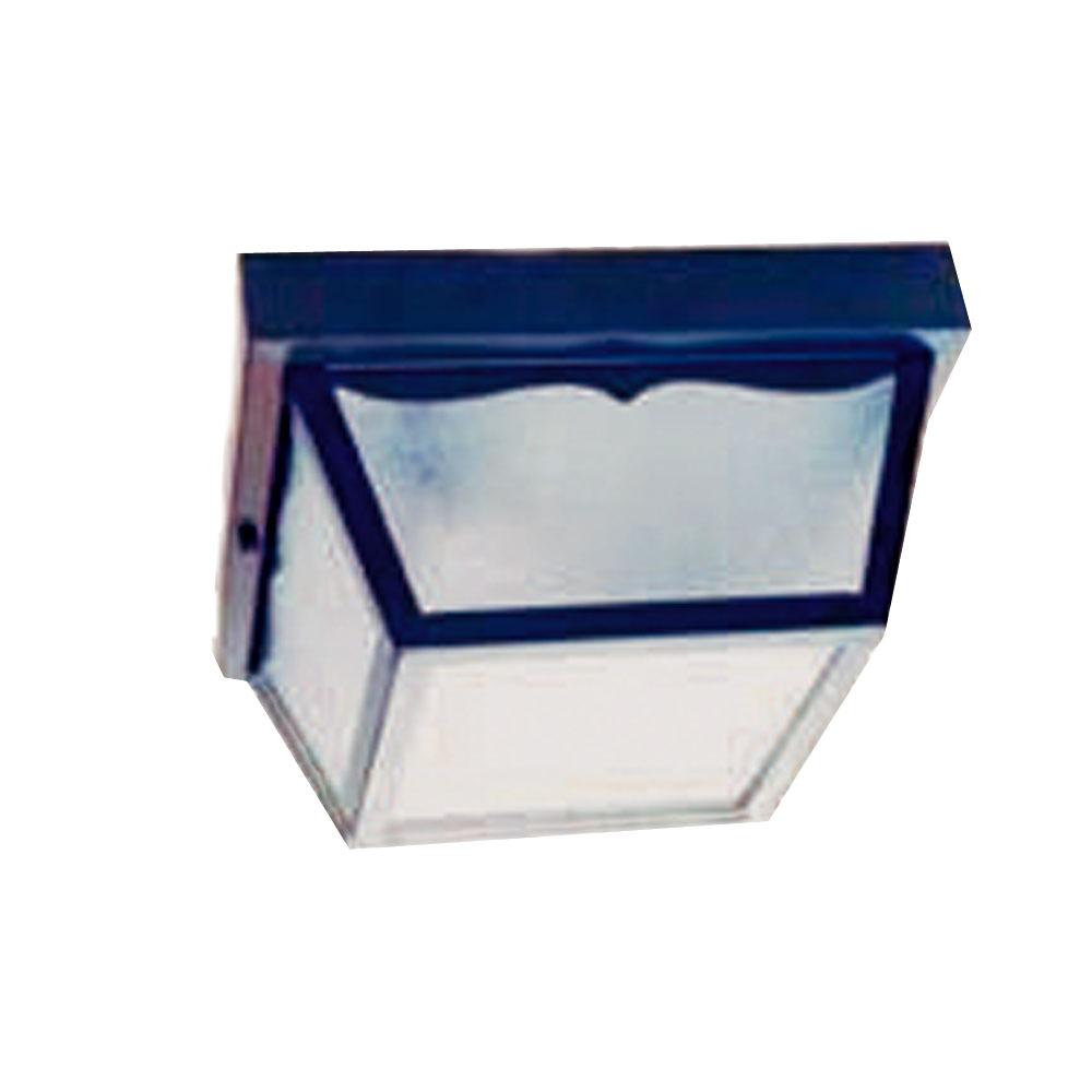 Builder's Choice Collection Ceiling-Mount 2-Light Outdoor Matte Black Light Fixture