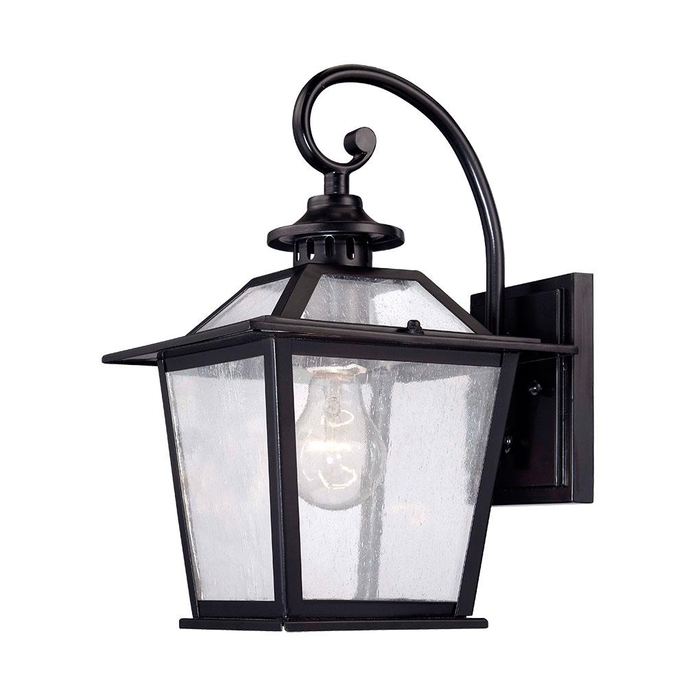 Salem Collection Wall-Mount 1-Light Outdoor Matte Black Light Fixture