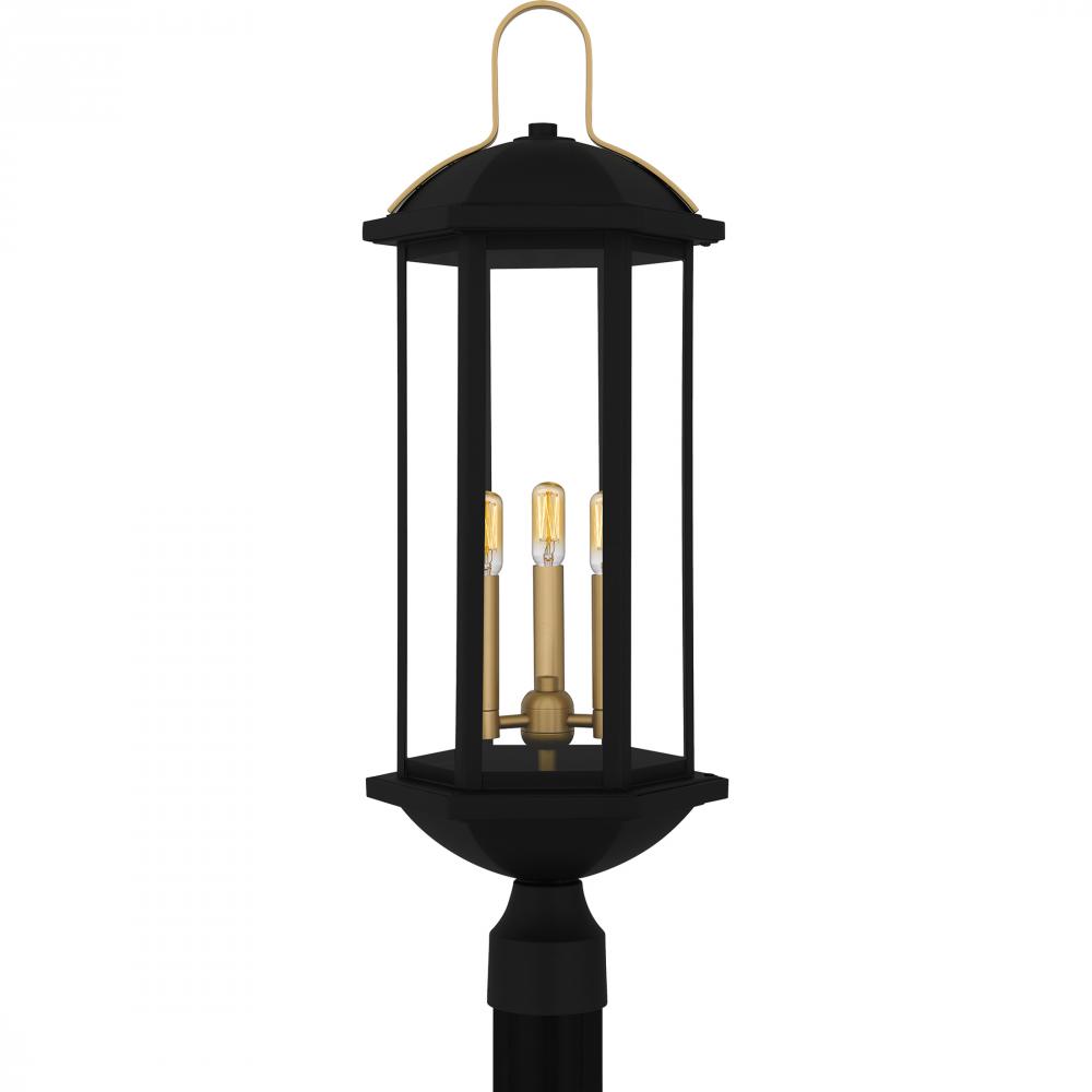 Crestfield 3-Light Matte Black Outdoor Post Lantern