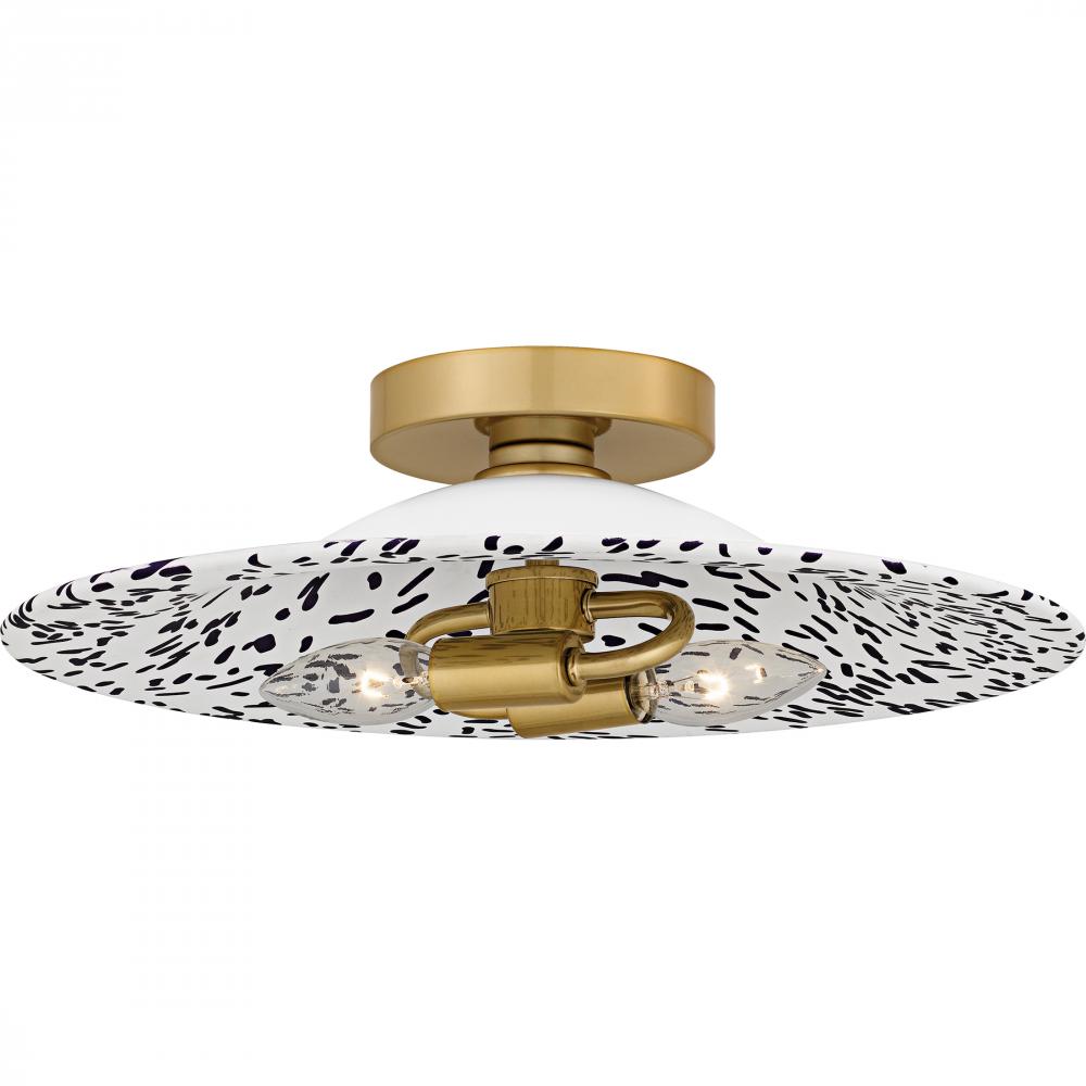 Indigo 2-Light Light Gold Flush Mount