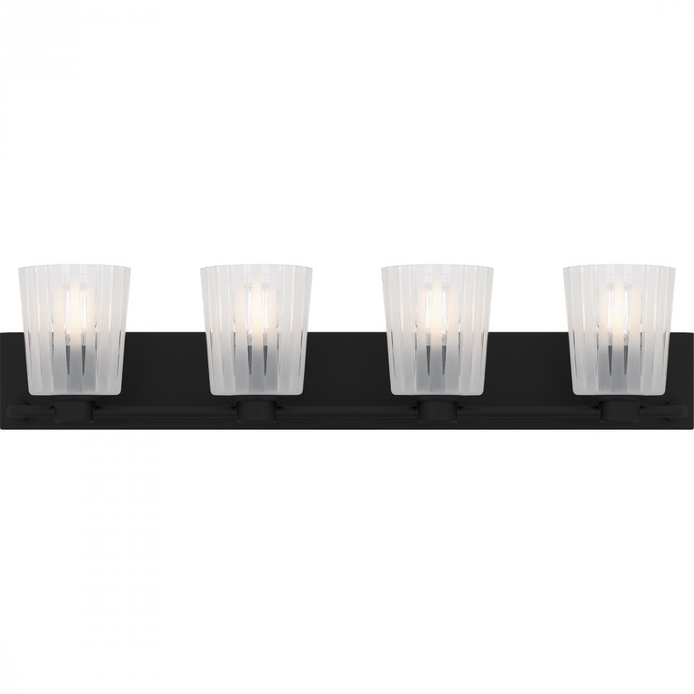 Gray 4-Light Matte Black Bath Light