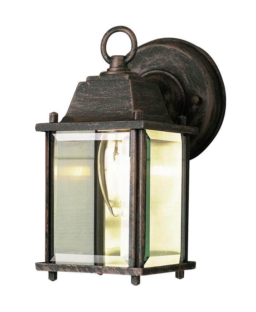 Patrician 1-Light, Ring Top ,Clear Glass Open Base Square Wall Lantern