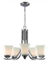 Trans Globe 70645 BN - 5LT CHANDELIER-BELL GLASS-BN