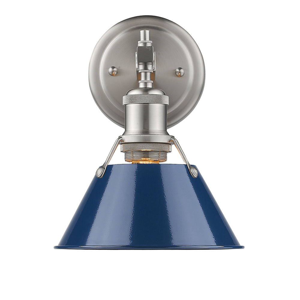 Orwell 1-Light Bath Vanity in Pewter with Matte Navy