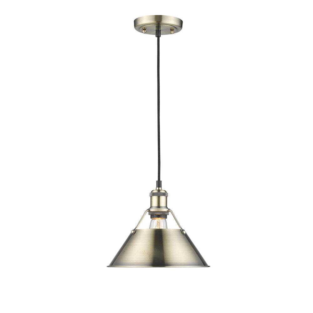 Orwell 10" Wide Medium Pendant in Aged Brass