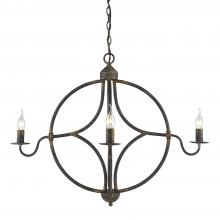 Golden 0830-4 ABI - Caspian 4-Light Chandelier in Antique Black Iron