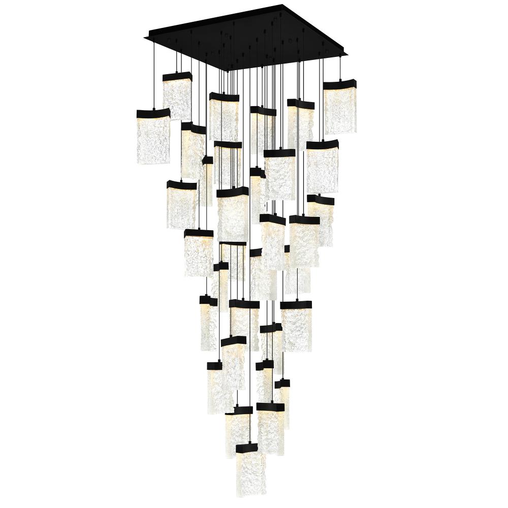 Lava Integrated LED Black Chandelier