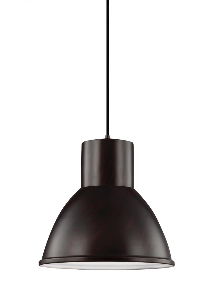 Division Street contemporary 1-light LED indoor dimmable ceiling hanging single pendant light in bro