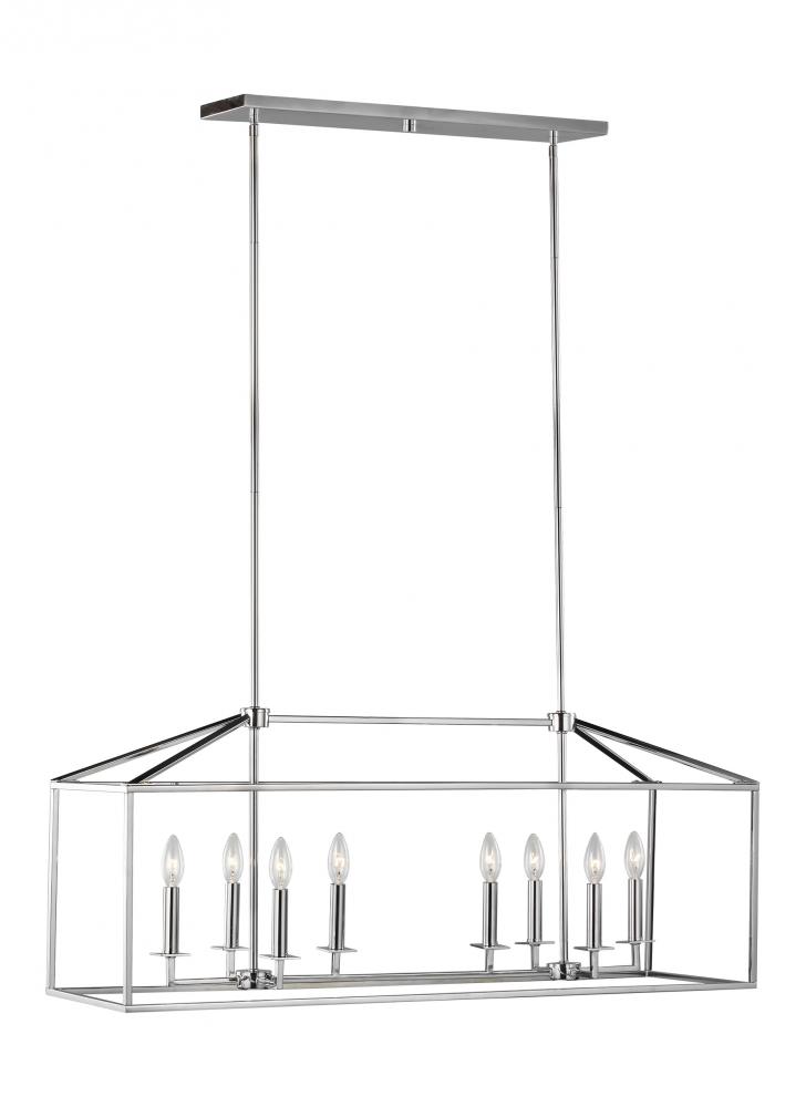 Perryton transitional 8-light LED indoor dimmable linear ceiling chandelier pendant light in chrome