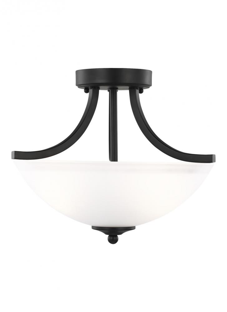 Geary transitional 2-light LED indoor dimmable ceiling flush mount fixture in midnight black finish