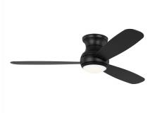 Generation Lighting 3OBSHR52MBKD - Orbis 52 Inch Indoor/Outdoor Integrated LED Dimmable Hugger Ceiling Fan