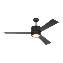 Generation Lighting 3VNR52MBKD-V1 - Vision 52 LED Ceiling Fan in Midnight Black with Midnight Black Blades and Light Kit
