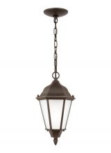 Generation Lighting 60941EN3-71 - Bakersville traditional 1-light LED outdoor exterior pendant in antique bronze finish with satin etc