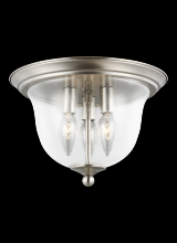 Generation Lighting 7514503EN-962 - Belton transitional 3-light LED indoor dimmable ceiling flush mount in brushed nickel silver finish