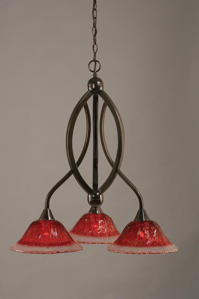 Oynx Raspberry Crystal Glass Down Chandelier