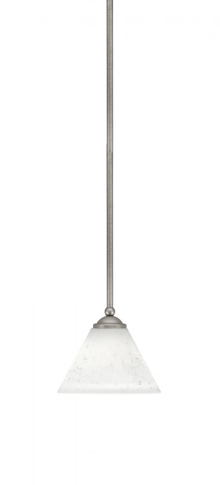 Zilo Stem Mini Pendant, Graphite Finish, 7" White Muslin Glass