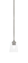 Toltec Company 560-GP-461 - Zilo Stem Mini Pendant, Graphite Finish, 4.5" Square Clear Bubble Glass