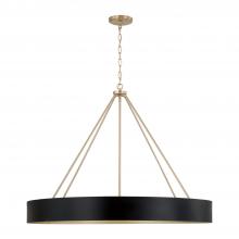 Capital 453061RK - 6-Light Modern Circular Metal Chandelier in Matte Black with Painted Matte Brass Interior