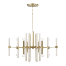 Capital 458001MA - 34.75" W x 20" H 8-Light Chandelier in Matte Brass with Real White Marble Rods