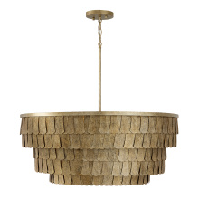 Capital 461661AGO - 28.75" W x 11.5" H 6-LT Tiered Drum Chandelier in Textured Ancestral Gold