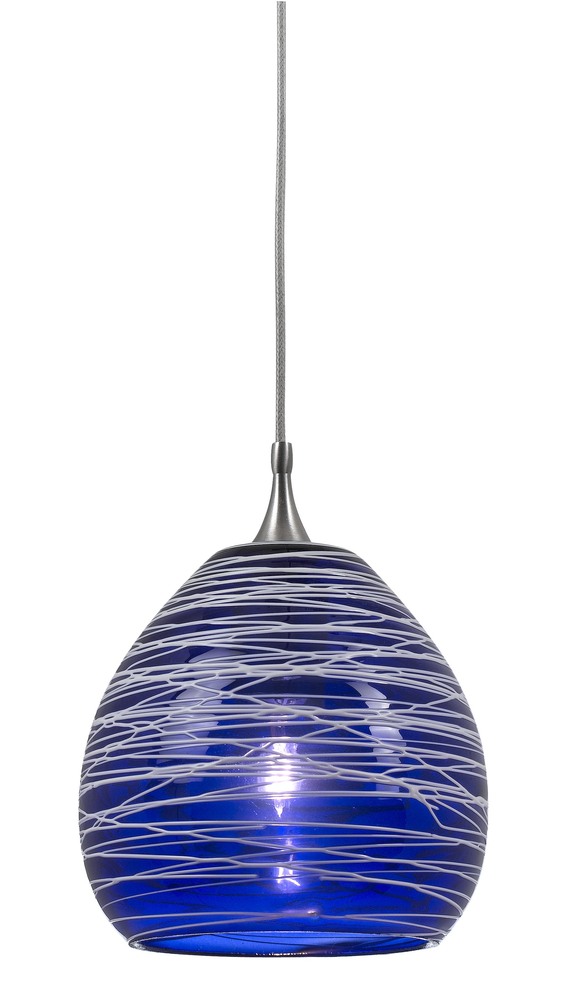 4.7" Tall Glass and Metal Pendant with Brushed Steel