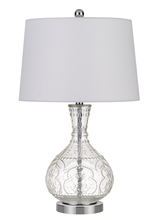 CAL Lighting BO-2916TB - 150W Nador Glass Table Lamp with Taper Drum Hardback Fabric Shade