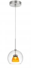 CAL Lighting UP-335-CL-AMBCL - Integrated Dimmable LED Glass Mini Pendant Light. 6W, 450 Lumen, 3000k