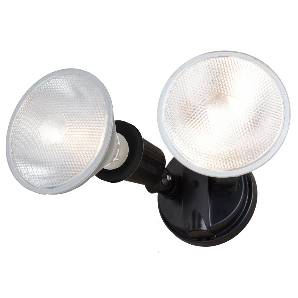 6.75-in. 2 Light Outdoor Security Flood Light Black