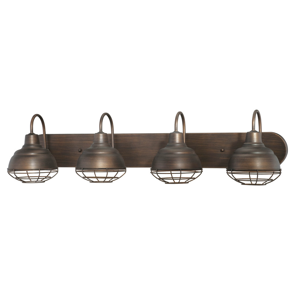 Neo-Industrial 4-Light Vanity Rubbed Bronze