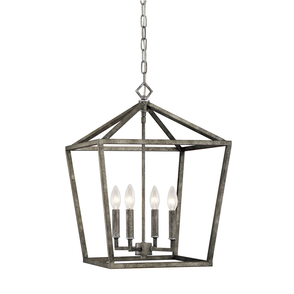 4-Light Pendant light Antique Silver