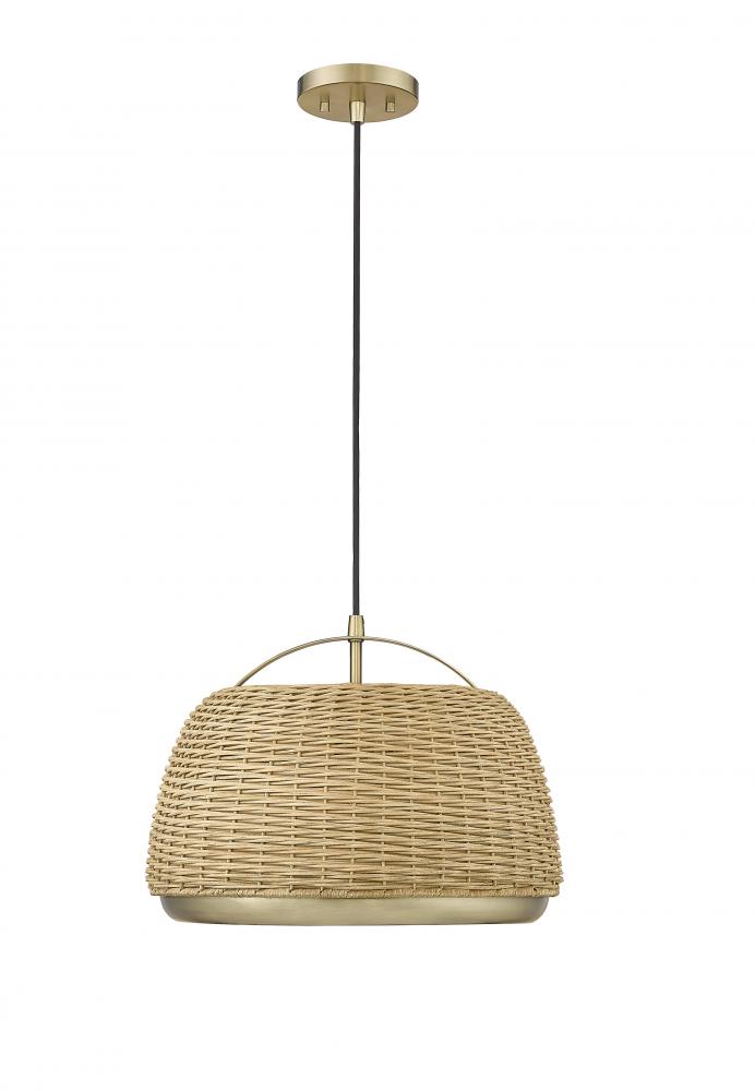 1-Light Pendant light Vintage Brass