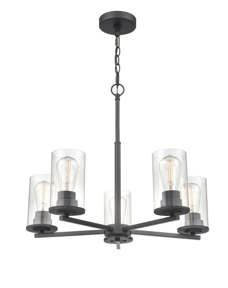 Verlana 5-Light Chandelier Ceiling Light Matte Black