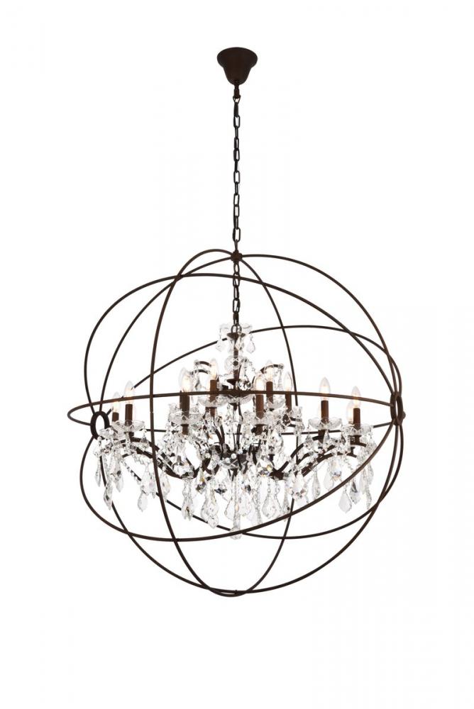 Geneva 18 Light Rustic Intent Chandelier Clear Royal Cut Crystal