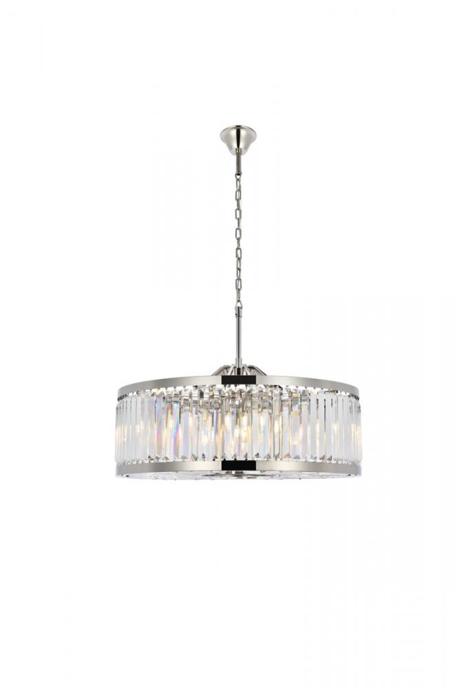 Chelsea 10 Light Polished Nickel Chandelier Clear Royal Cut Crystal