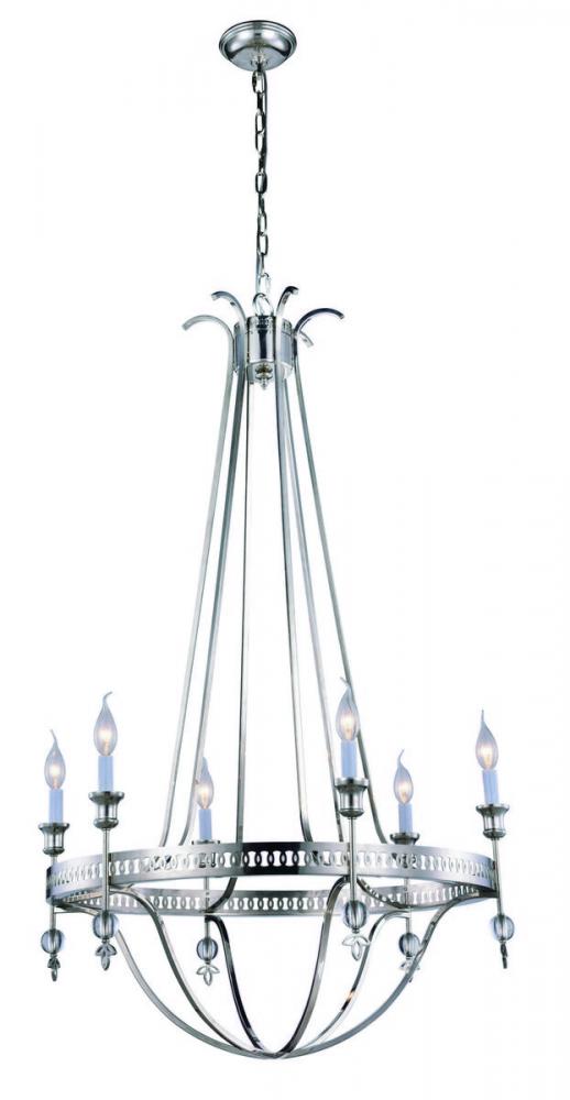 Phoebe 6 light polished Nickel Pendant