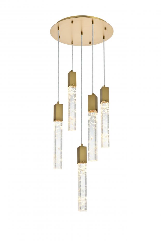 Aurora 20 inch Chandelier in Satin Gold