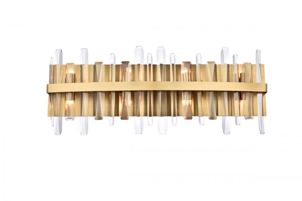 Serena 30 Inch Crystal Bath Sconce in Satin Gold