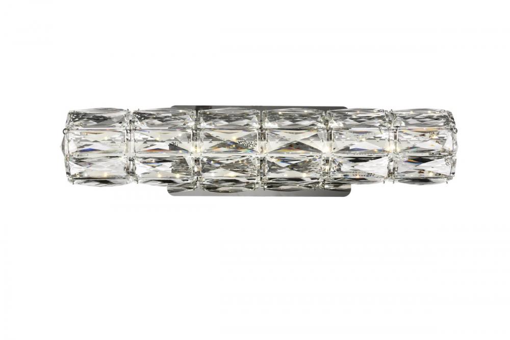 Valetta Integrated LED Chip Light Chrome Wall Sconce Clear Royal Cut Crystal