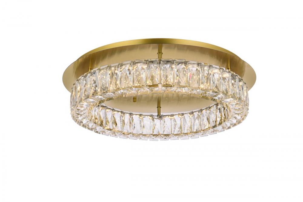 Monroe 22 Inch LED Single Flush Mount in Gold