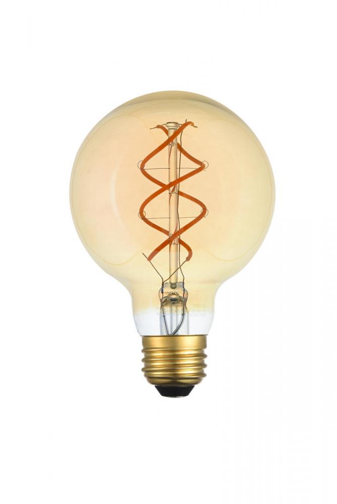 LED Decorative Helix Vertical 2000k Nostaligic Filament 6 Watts 300 Lumens Amber Tint G25 Lt Bulb