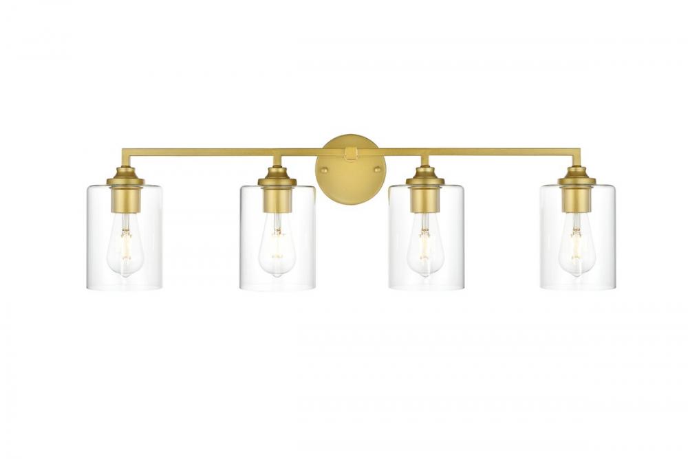 Mayson 4 light Brass and Clear Bath Sconce