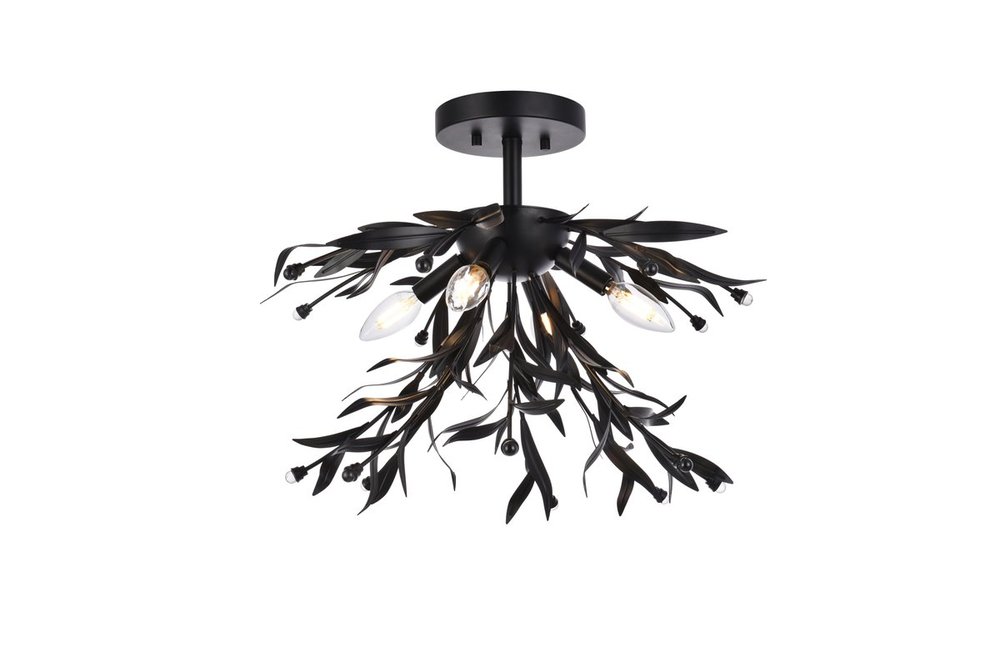 Priscilla 18.5 inch flush mount in black