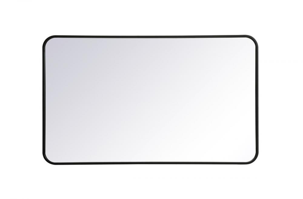 Soft Corner Metal Rectangular Mirror 24x40 Inch in Black