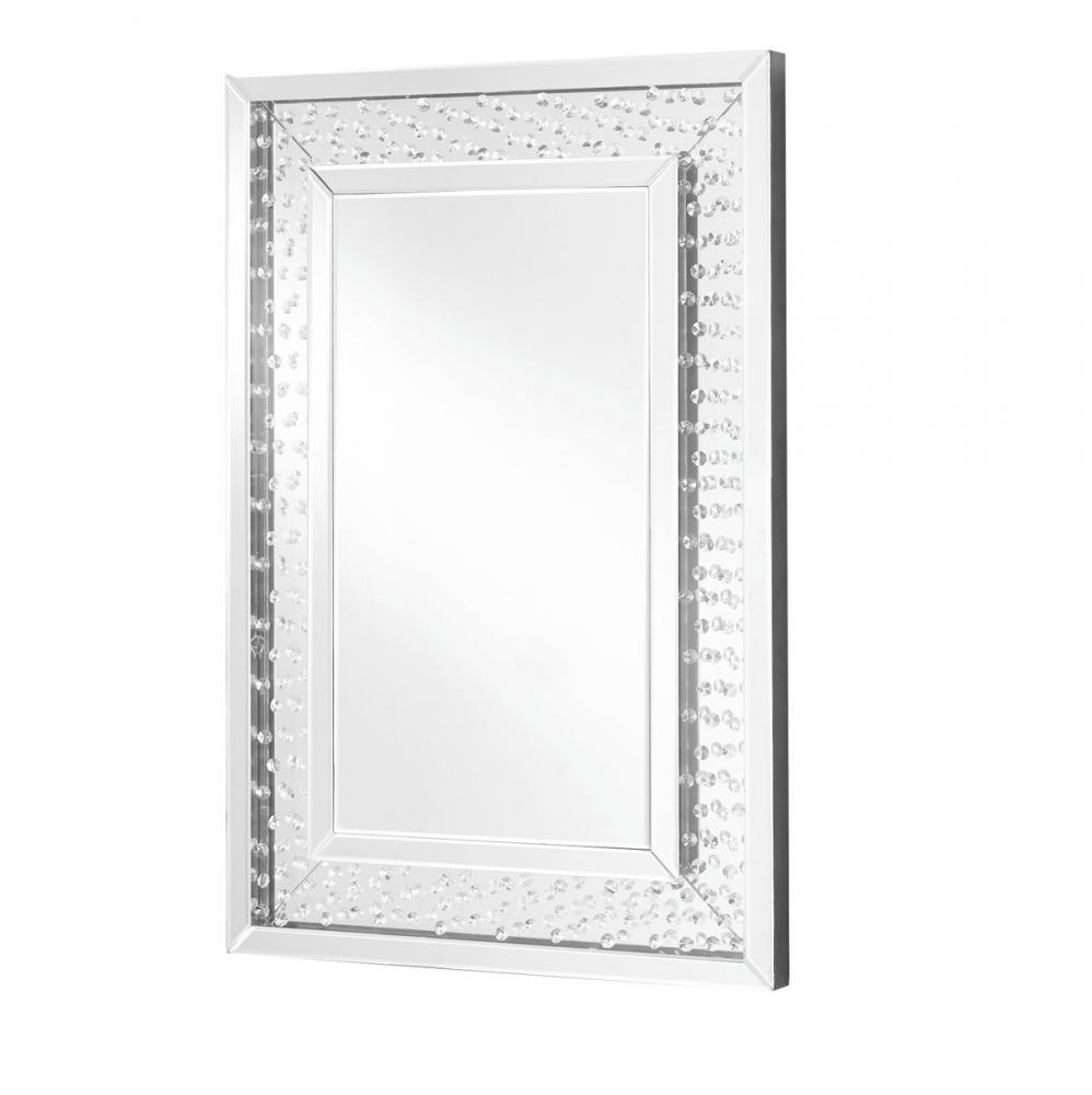 Sparkle 24 in. Contemporary Crystal Rectangle Mirror in Clear