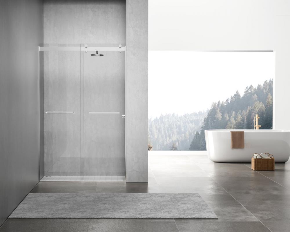 Semi-frameless shower door 48 x 76 Polished Chrome