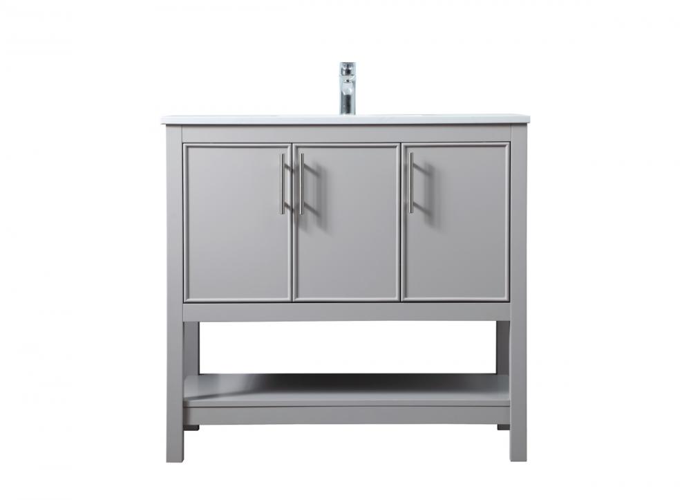 36 Inch SIngle Bathroom Vanity In Grey