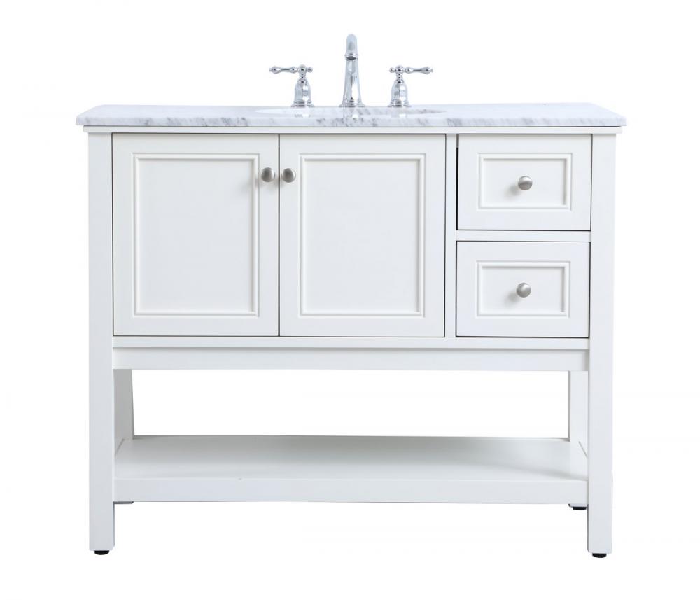 42 In. Single Bathroom Vanity Set in White