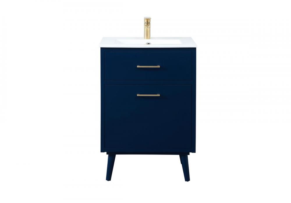 24 inch bathroom vanity in Blue