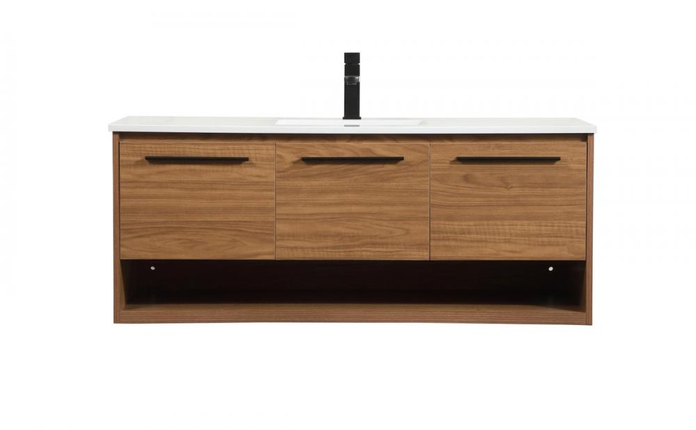 48 Inch Single Bathroom Vanity in Walnut Brown